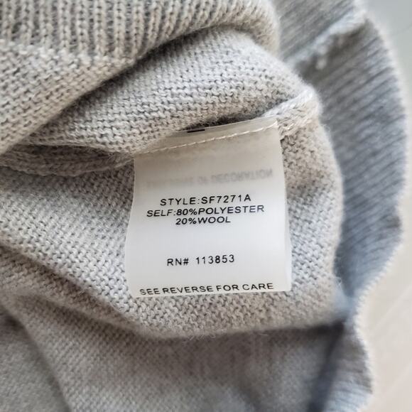 Brixon Ivy Fierro Women's Large Lace Elbow Patch Gray Crew Neck Sweater NWT - Picture 5 of 7